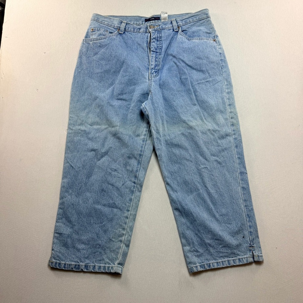 Bill Blass Capri Jeans Women Size 16 Blue Good High Rise Light Wash Straight Leg